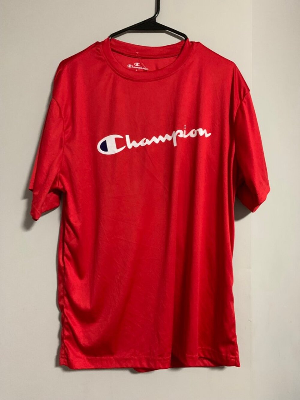Champion Script Logo T-Shirt Red - Men's L